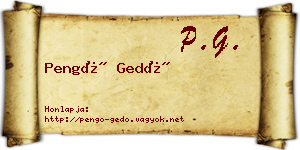 Pengő Gedő névjegykártya